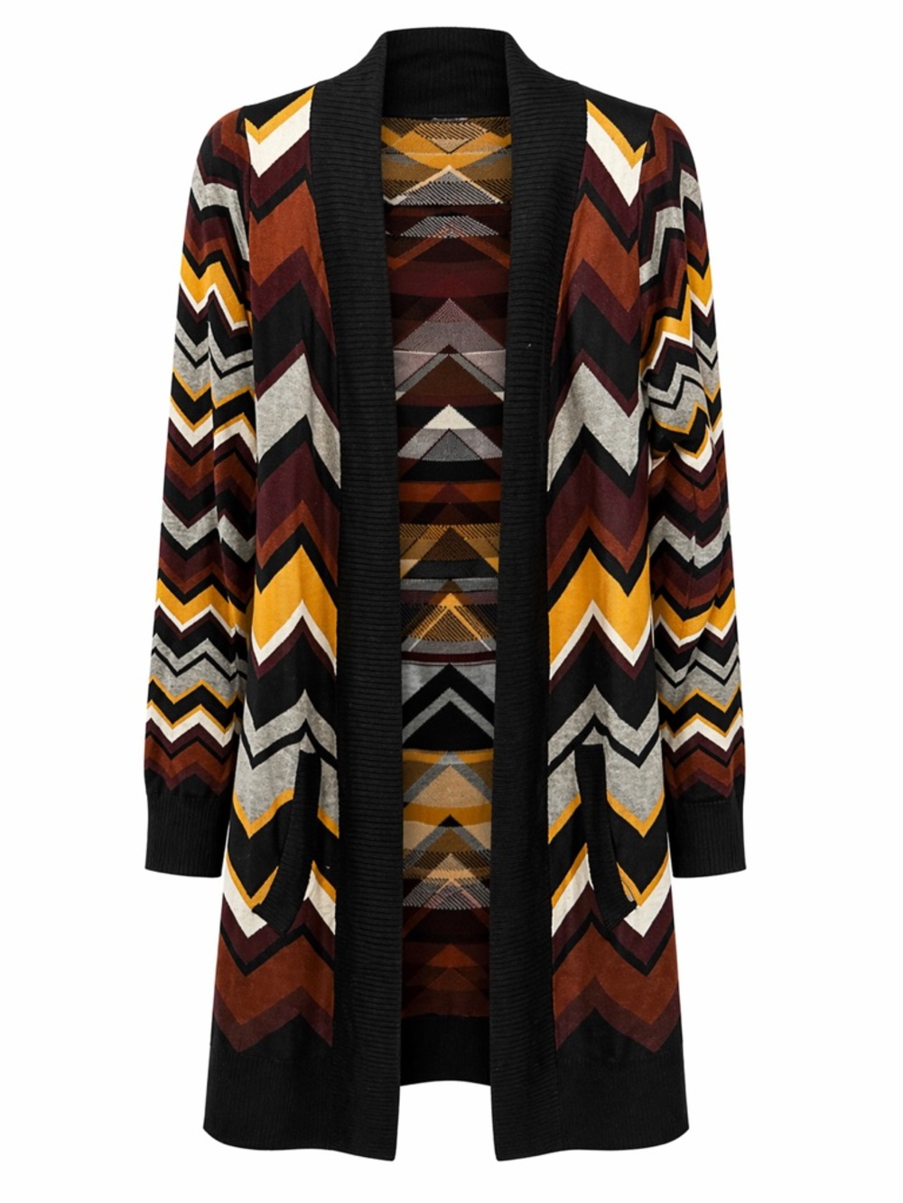 Missoni for Target Chevron Cardigan XS Open Front Zigzag Boho Duster Sweater - Picture 7 of 7